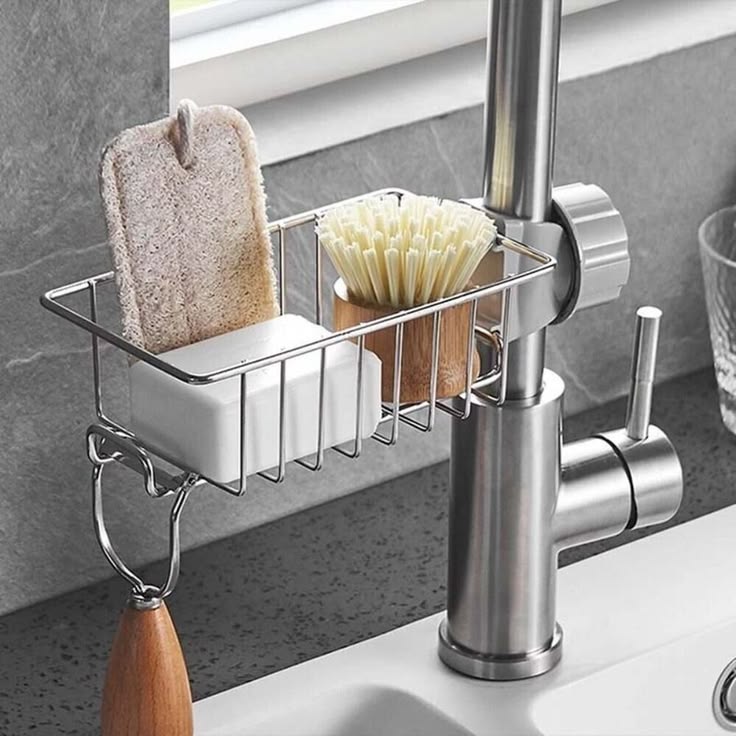 Dishwashing Soap Sponge Holder Faucet Storage Rack