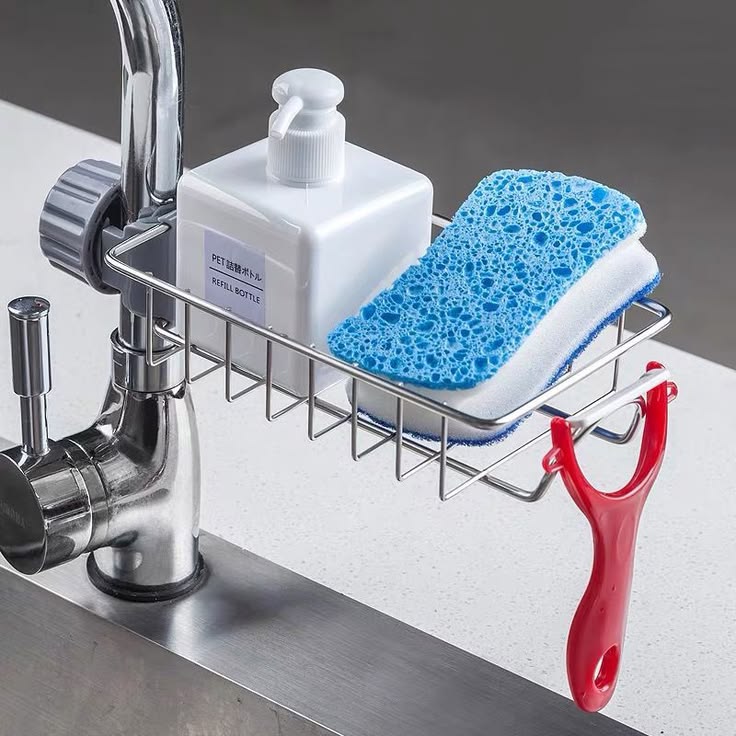 Dishwashing Soap Sponge Holder Faucet Storage Rack